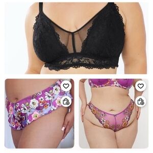 Savage x Fenty 3X Black Caviar Bralette + 2 Mod Poppy Panty Bundle